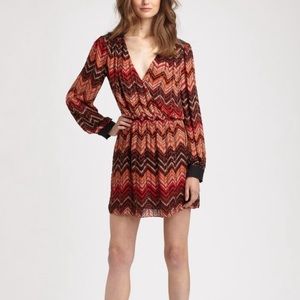 Parker Embellished Zig Zag Print Cocktail Dress